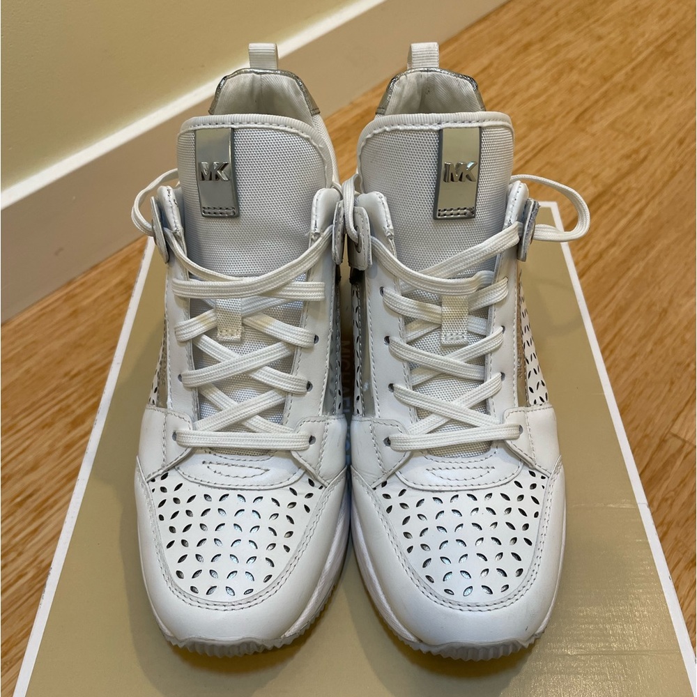 Michael Kors Leather Trainer Sneakers - Picture 1 of 5